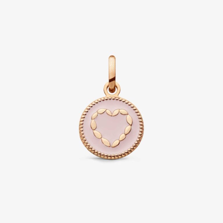 Pendentif Arthus Bertrand Coeur émail rose