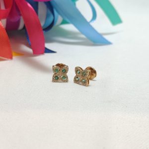 Trèfle d’Éternité - Boucle d'oreille Emeraude