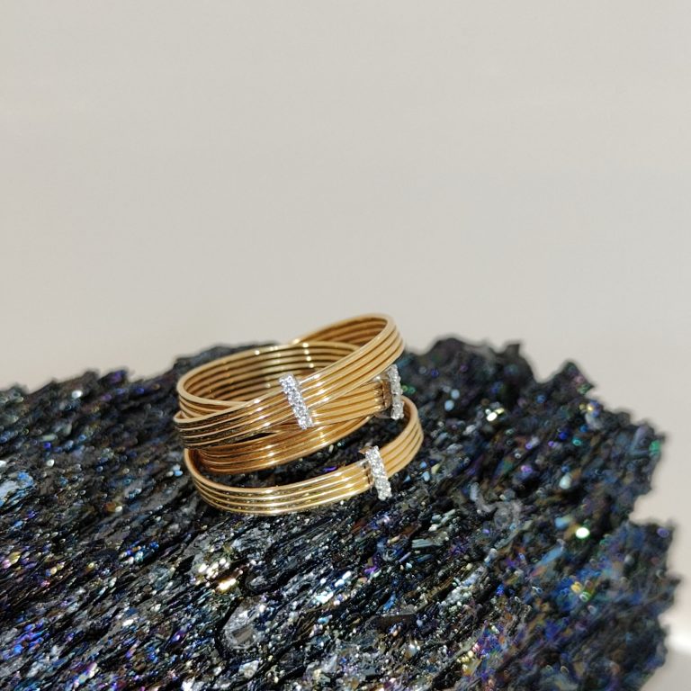 bague spirale godrons or rose