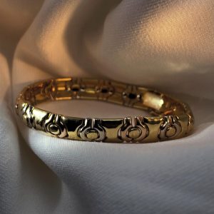 Bracelet or jaune structuré - Dépôt-vente