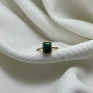 Bague vermeil & Malachite verte