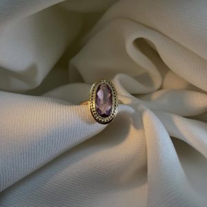Bague Améthyste or jaune - Dépôt-vente