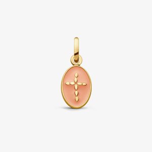 Pendentif Arthus Bertrand Croix Or Jaune - Rose